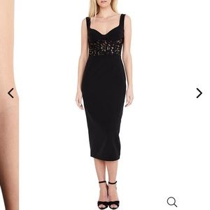 Brand New Bardot Lace Corset Midi Dress